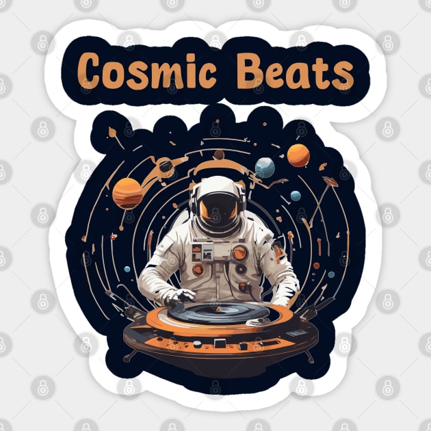 Dj Astronaut in space Sticker by Patterns-Hub